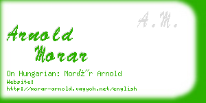 arnold morar business card